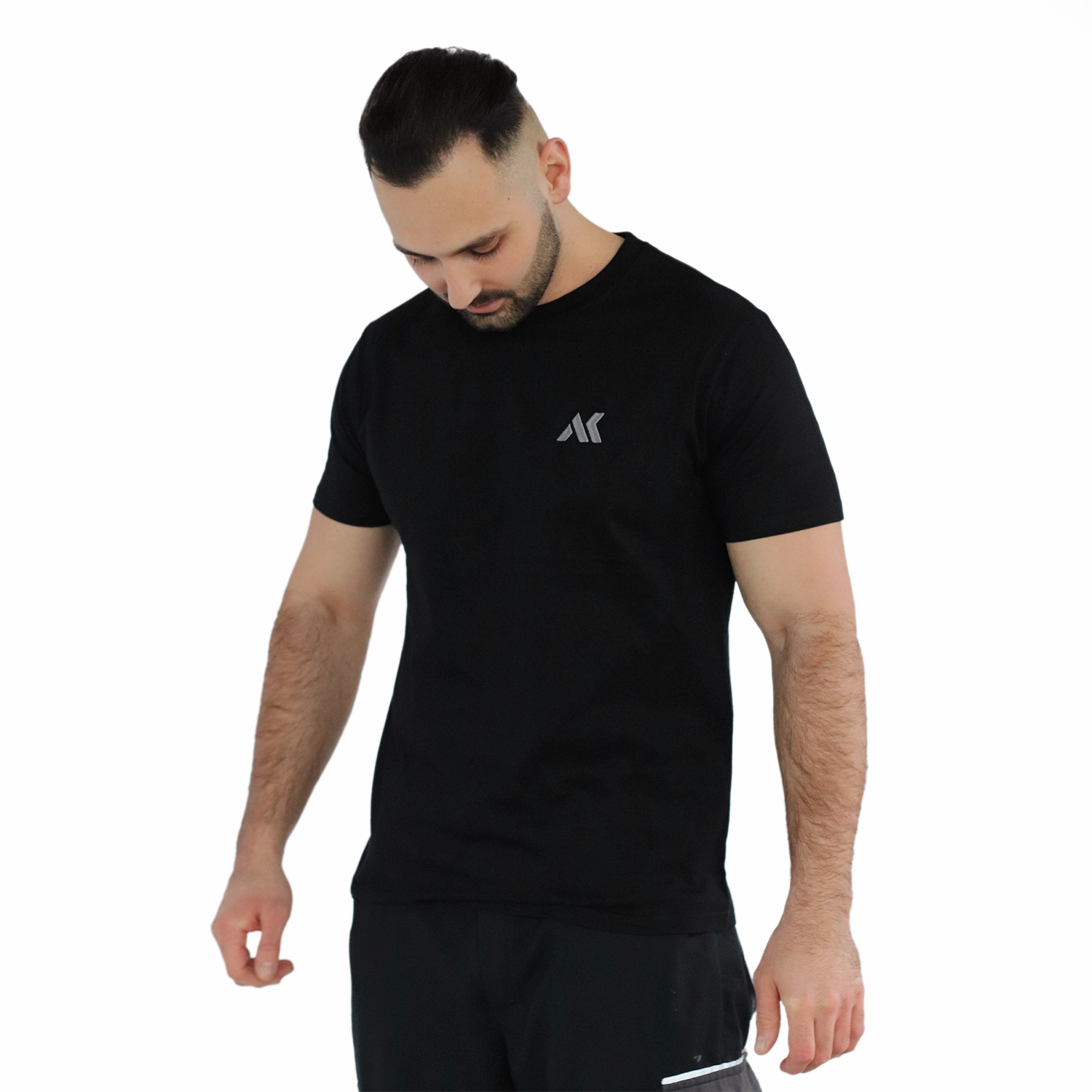 Basic T-Shirt Logo Stick Grau