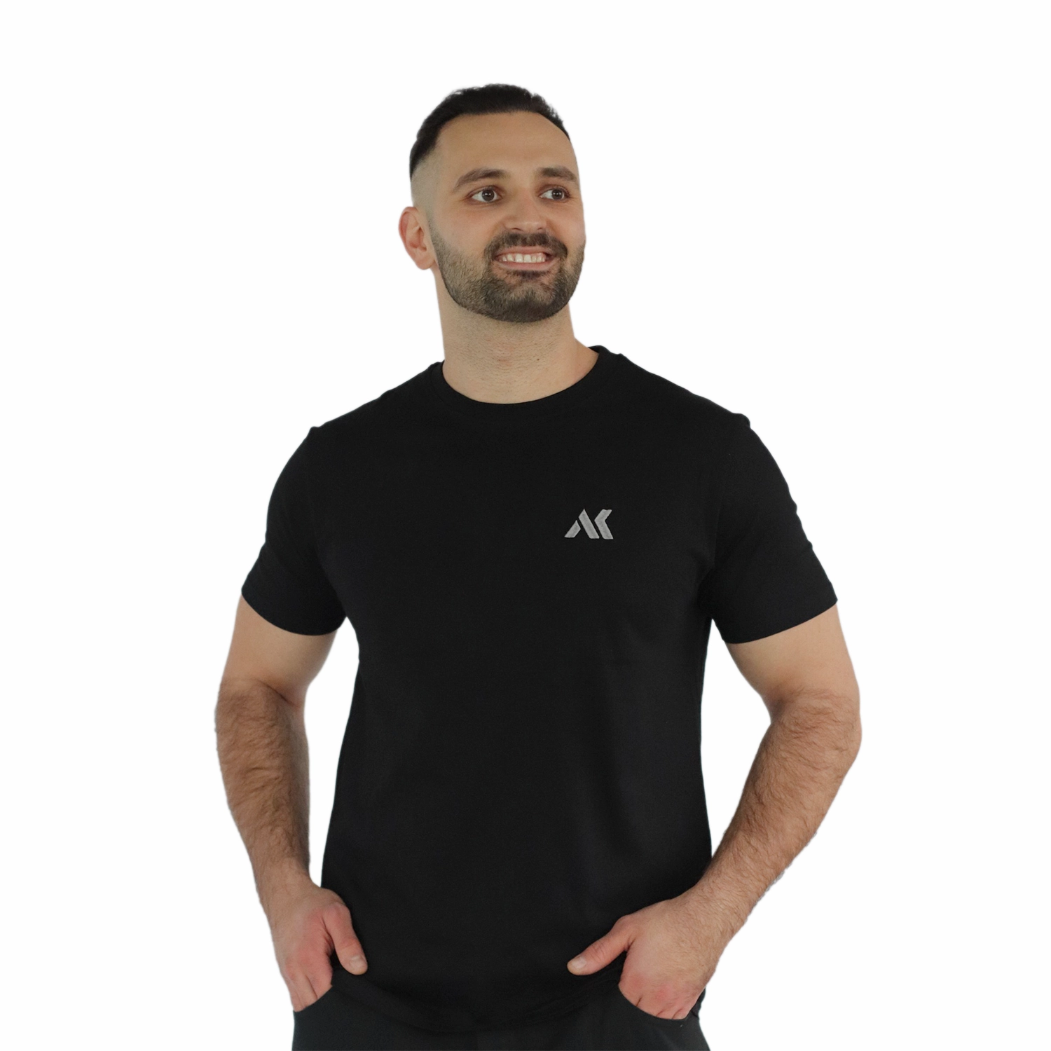 Basic T-Shirt Logo Stick Grau