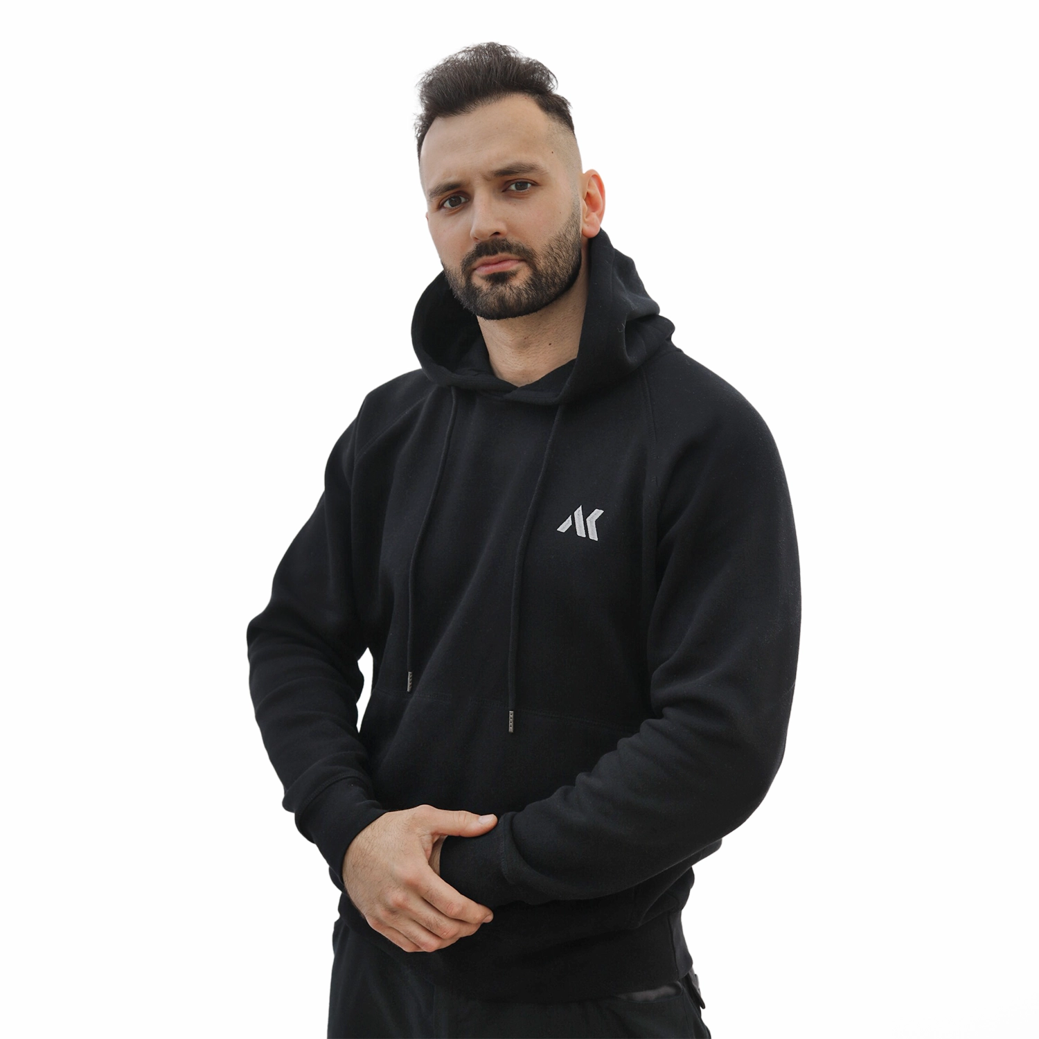Kapuzen Sweater Logo Stick Grau