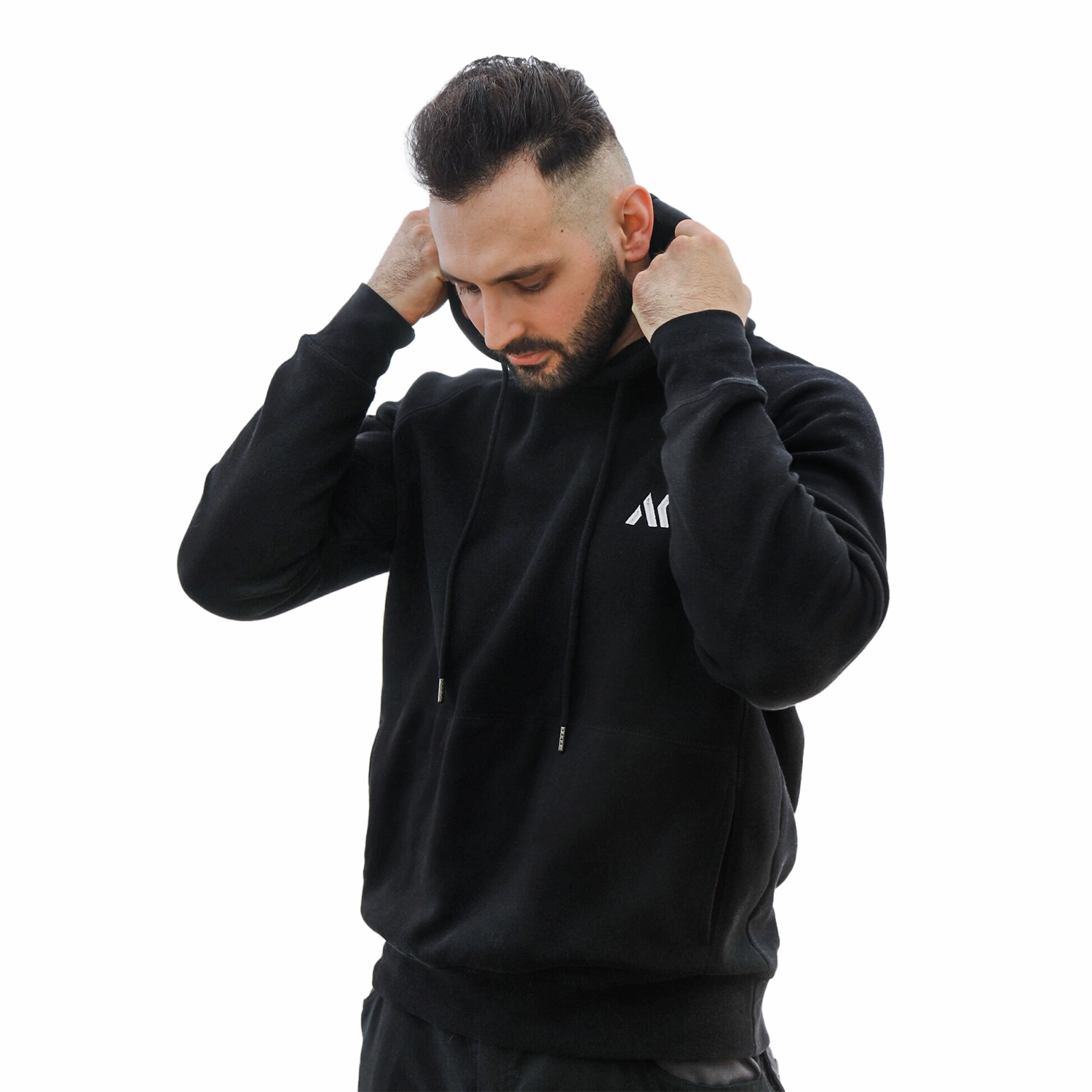 Kapuzen Sweater Logo Stick Grau