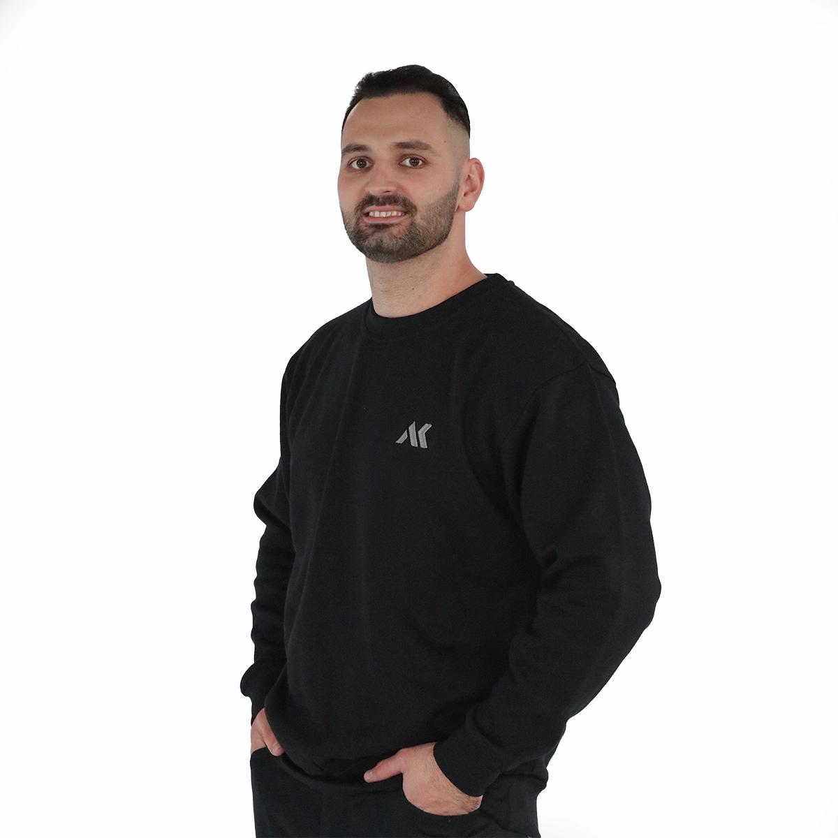 Sweatshirt Logo Stick Grau