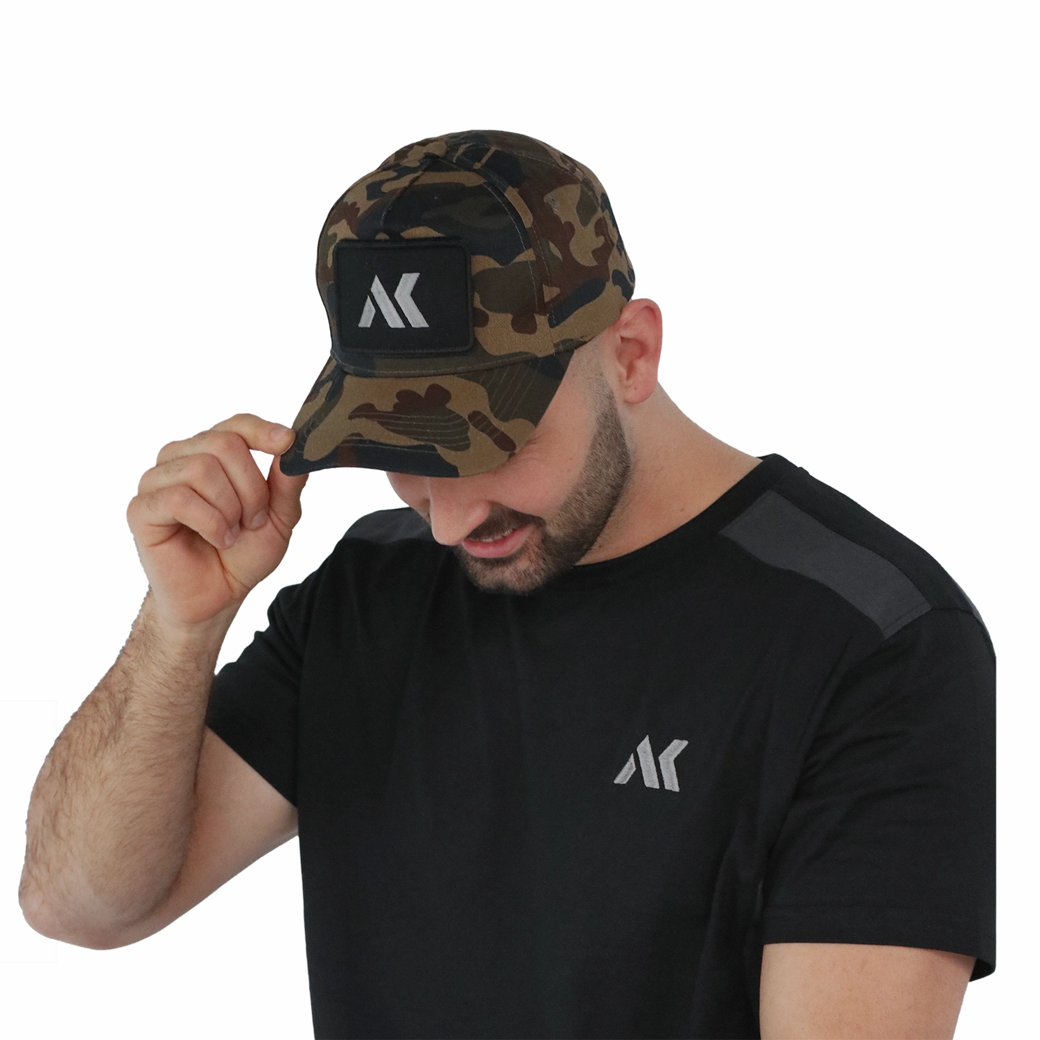 Cap Camouflage Logo Stick Grau