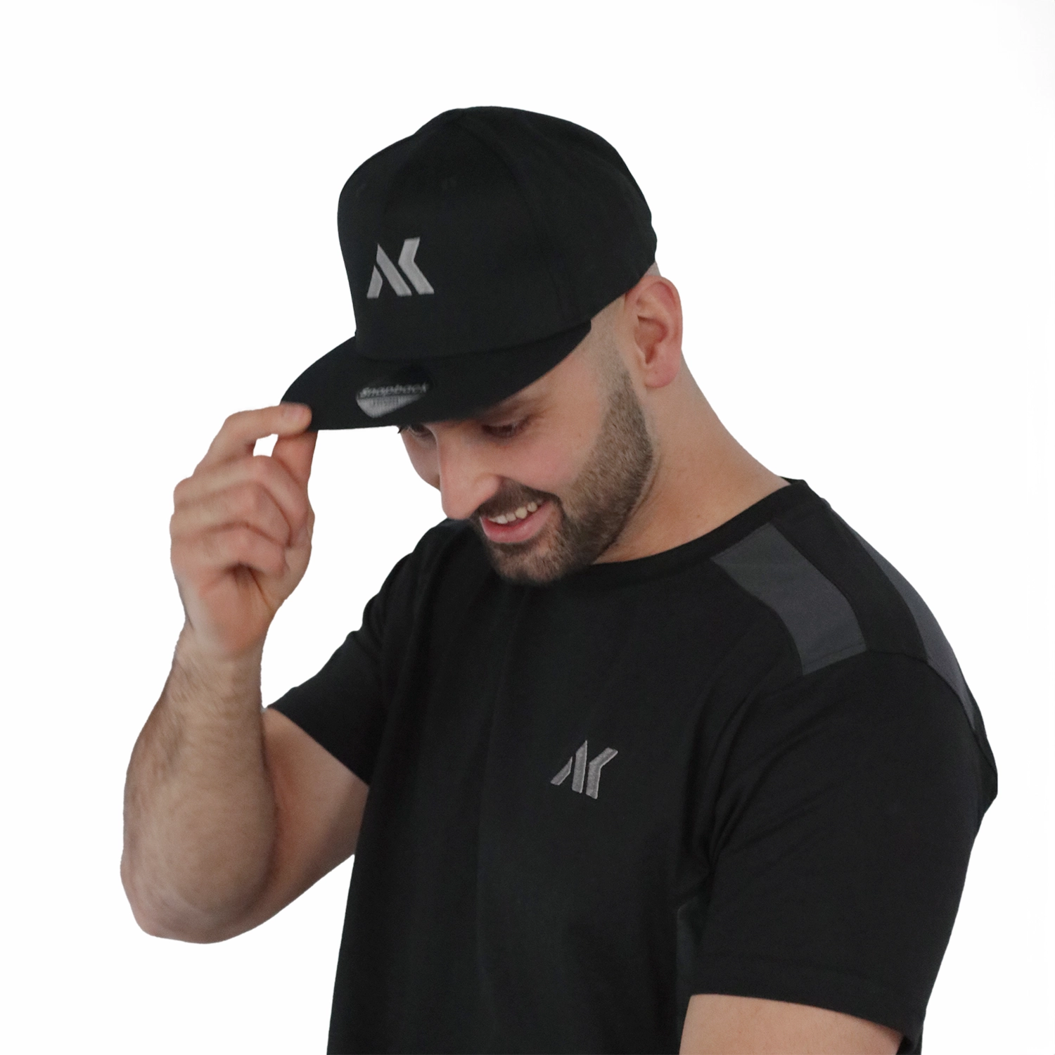 Snapback Kappe Logo Stick Grau